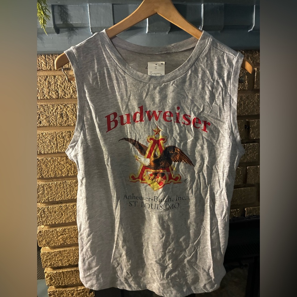 American Eagle Budweiser Womens XL Gray Muscle Tank NWT